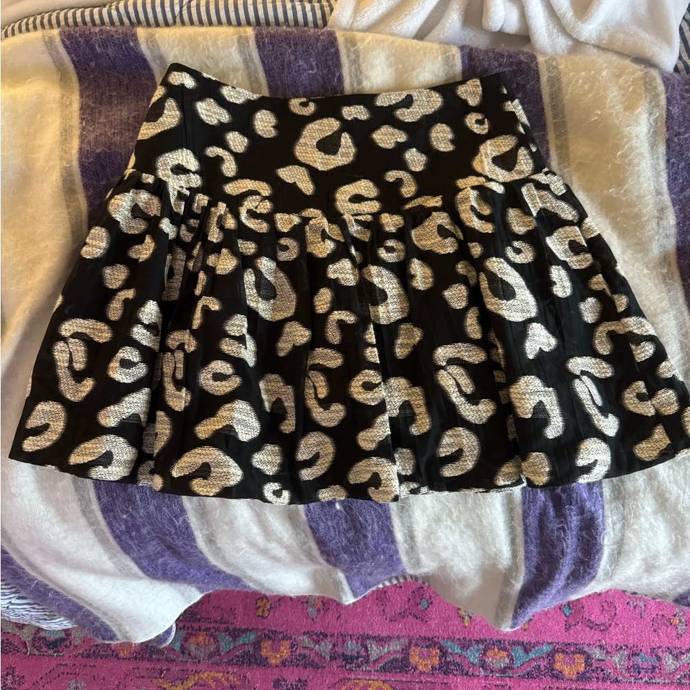 Hunter Bell London Skirt Onyx Cheetah | size 8 | never worn - Picture 3 of 5